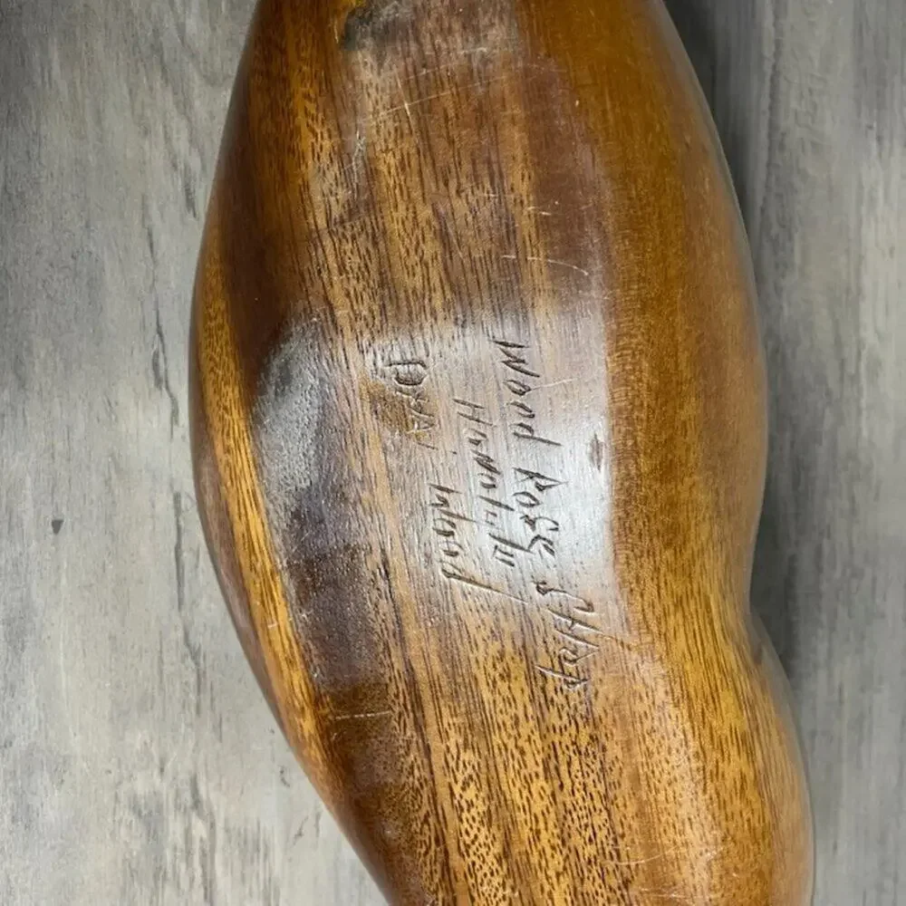Hand Carved Divided Serving Dish Honolulu Hawaii Dhai Wood - Wood Rose Shop
